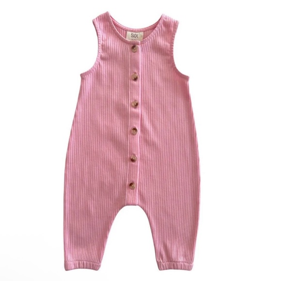 Siix Other - SIIX Pink Ribbed Jumpsuit